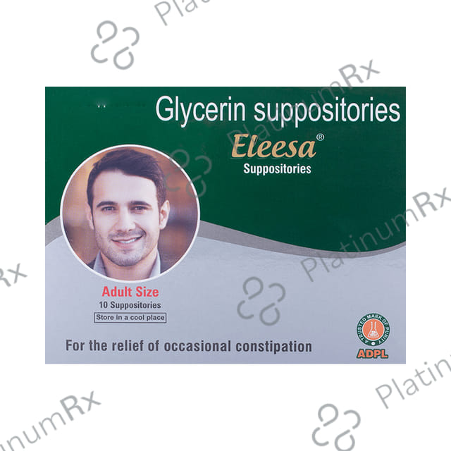 Eleesa Glycerin Adult Size Suppository for Constipation Relief 10s