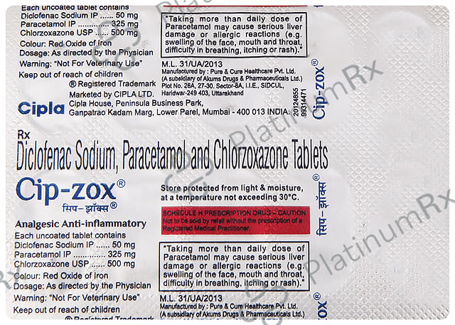 Cip Zox 500/50/325mg Tablet 10s