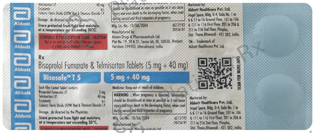 Bisosafe T 5/40mg Tablet 10s
