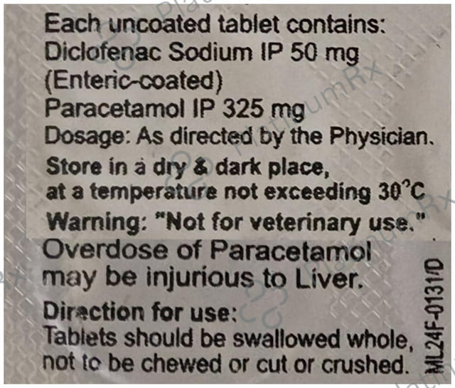 Divon Plus 50/325mg Tablet 15s