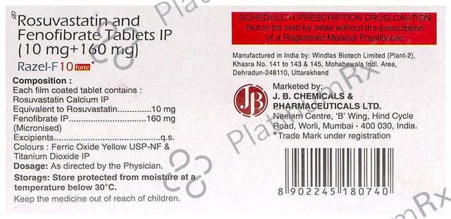 Razel F10 Forte 160/10mg Tablet 10s