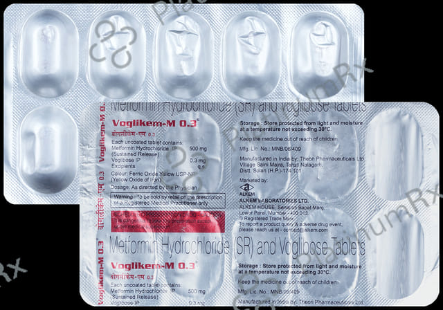 Voglikem M 500/0.3mg Tablet SR 10s