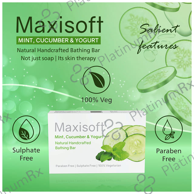 Maxisoft Mint, Cucumber & Yogurt Bathing Bar (75gm Each) 6 units