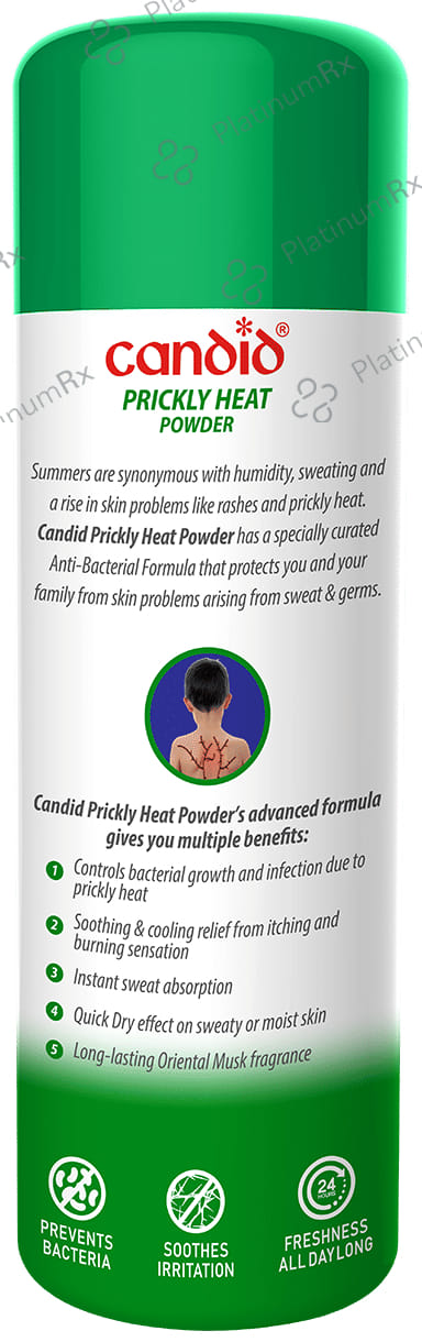 Candid 2in1 Prickly Heat Relief Powder (120gm Each) 1 Bottle