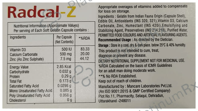 Radcal Z Soft Gelatin Capsule 10s