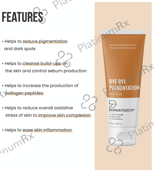 Dermatouch Bye Bye Pigmentation Face Wash 70gm