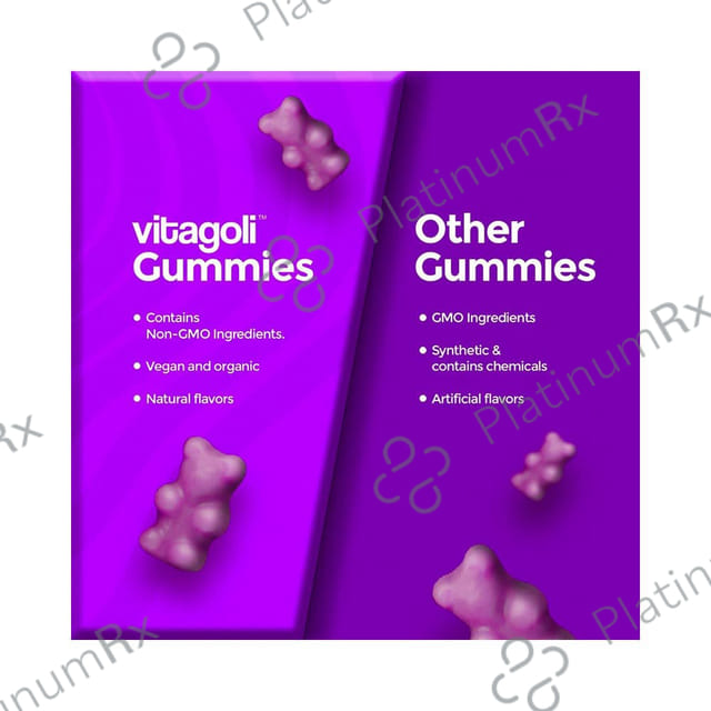 Vitagoli Calcium 125mg & Vitamin D 200IU Gummies Mango & Strawberry