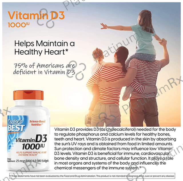 Doctor's Best Vitamin D3 1000IU Softgel 180s