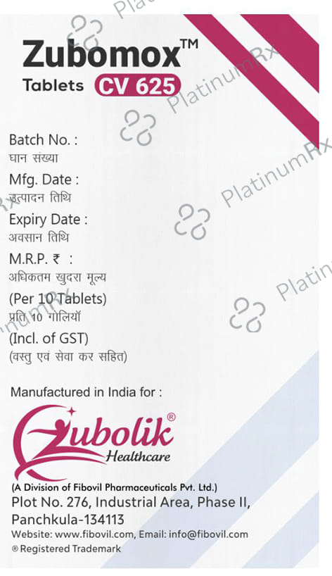 Zubomox CV 625mg Tablet 10s