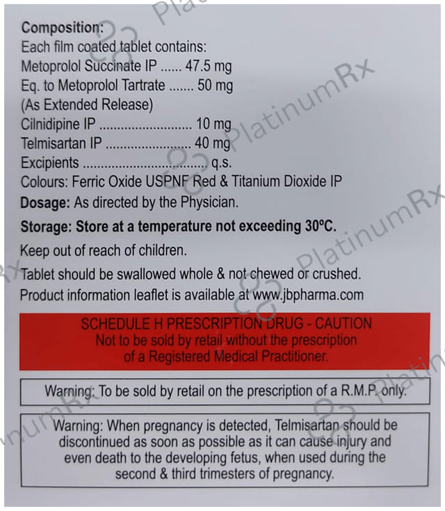 Cilacar TM 50/10/40mg Tablet ER 15s