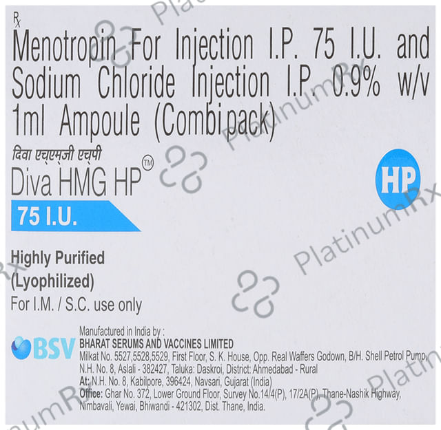 Diva Hmg HP 75IU Injection