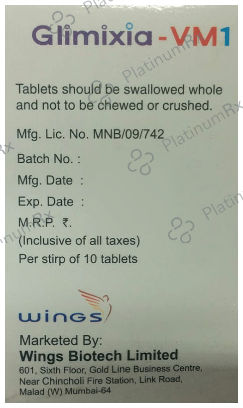 Glimixia VM1/500/0.2mg Tablet ER 10s