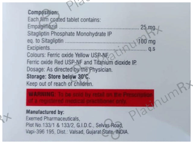 Glura E 25/100mg Tablet 10s