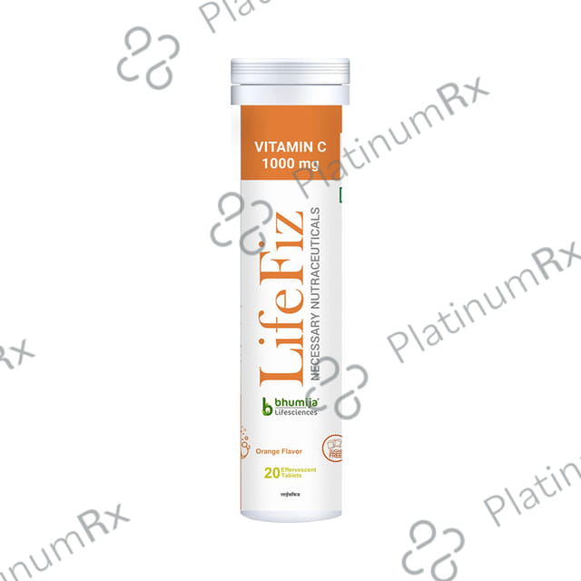 Bhumija Lifesciences Life Fiz Vitamin C 1000mg Orange Effervescent Tablet