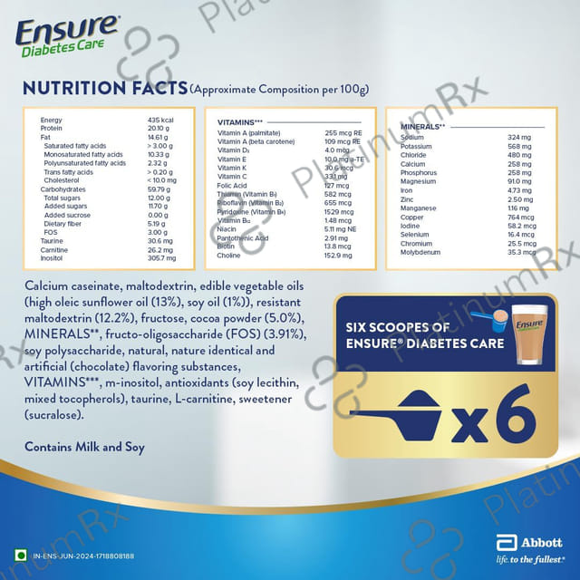 Ensure Diabetic Chocolate Refill Powder 375gm