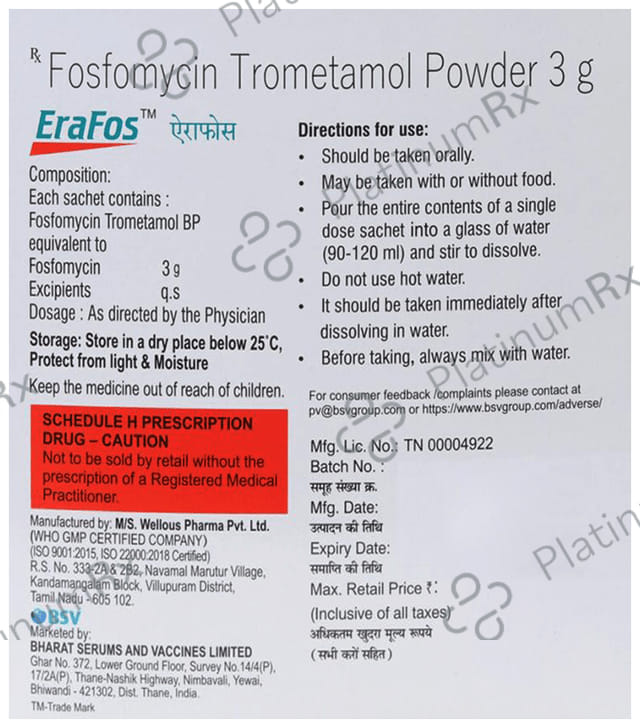 Erafos 3000mg Granules 8gm