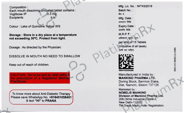 Voglistar MD 0.3mg Tablet 15s