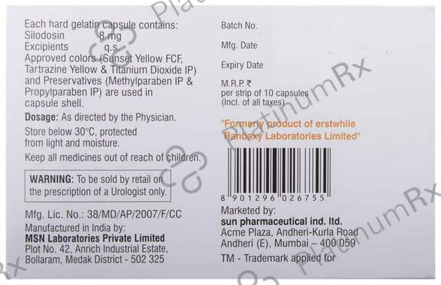 Silodal 8mg Capsule 10s