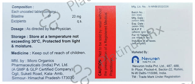 Bilaron 20mg Tablet 10s