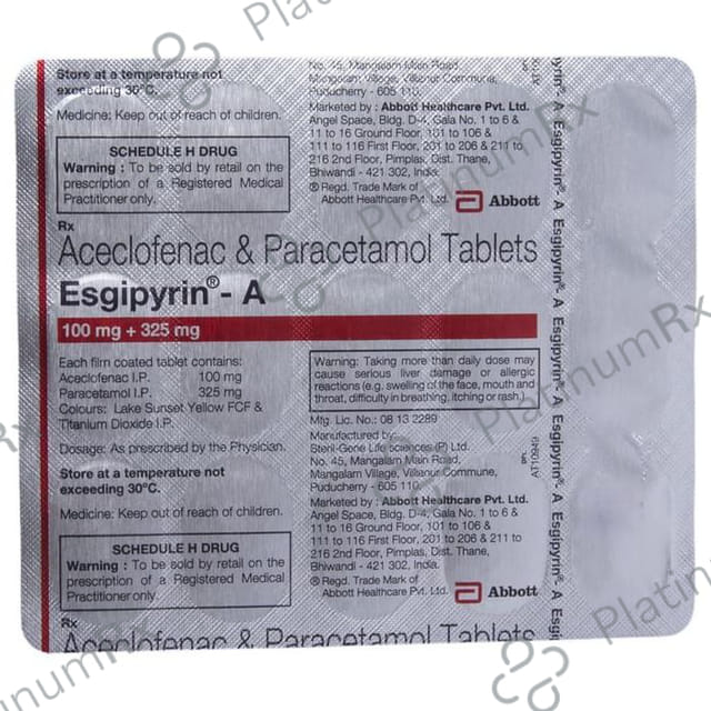 Esgipyrin A 100/325mg Tablet 15s