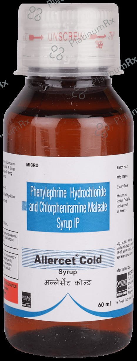Allercet 2/5mg Cold Syrup 60ml