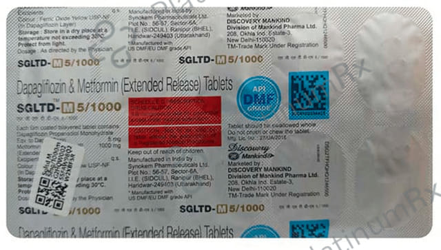Sgltd M 5mg/1000mg Tablet