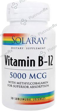 Solaray Vitamin B-12 5000 Mcg Sublingual Lozenges