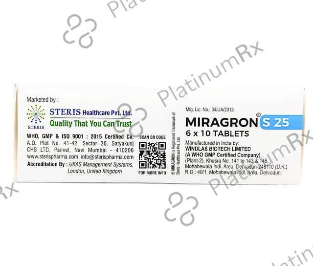 Miragron S 25/5mg ER Tablet 10s