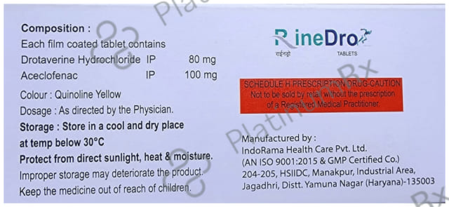 Rinedro 100mg/80mg Tablet