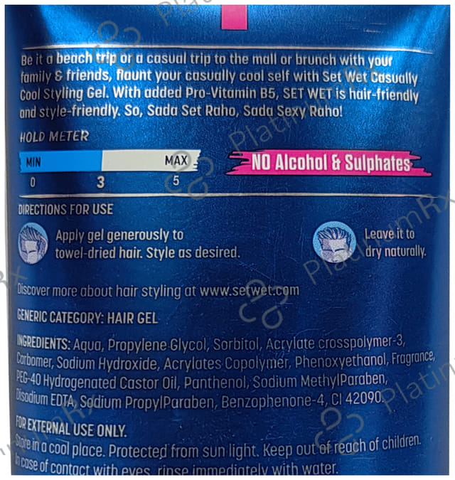 Set Wet Cool Hold Styling Hair Gel