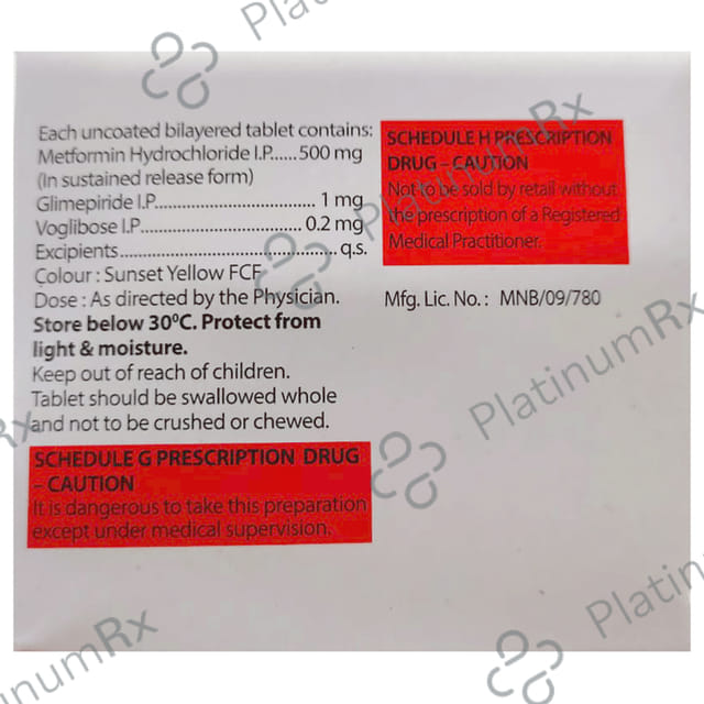 Zoryl MV 1/500/0.2mg Tablet SR 15s