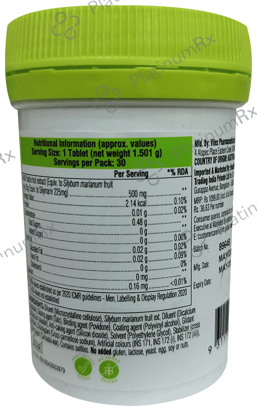 Swisse Ultiboost High Strength Milk Thistle 500mg Tablet for Liver & Stomach Care