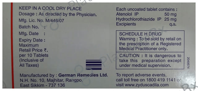 Aten H 50/25mg Tablet 10s