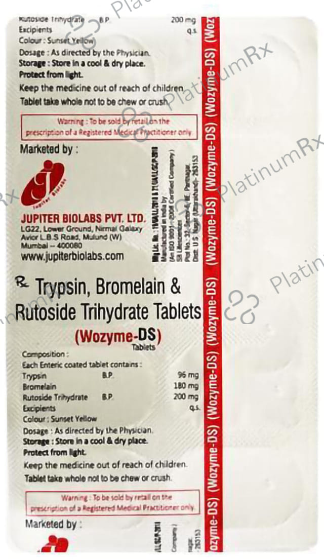 Wozyme DS 180mg/96mg/200mg Tablet