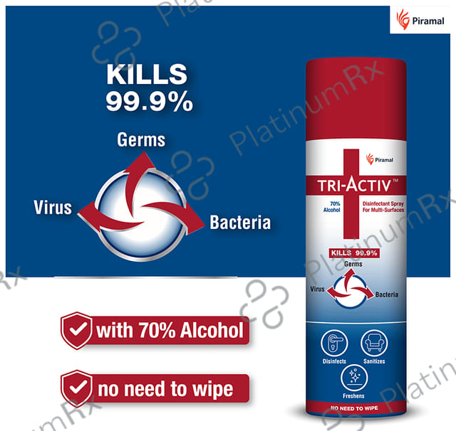 Tri-Activ 70% Alcohol Disinfectant Spray for Multi-Surfaces 100 ml