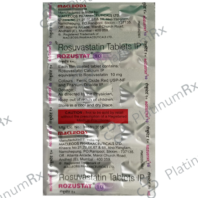 Rozustat 10mg Tablet 15s