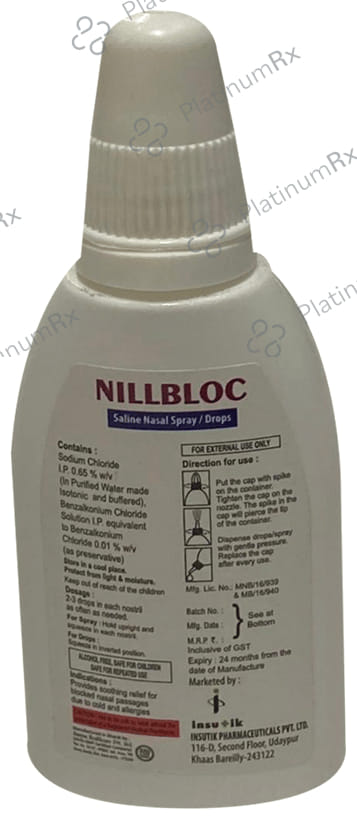Nillbloc Saline Nasal Solution 20ml
