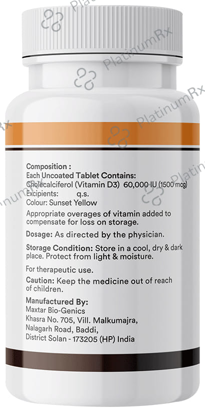Inlife Vitamin D3 60000IU Cholecalciferol Chewable Tablet 40s