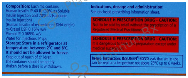 Insugen 30/70 (40 IU/ml) (1*10ml Vial)