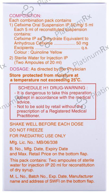 Zifi 50mg Dry Syrup 50ml