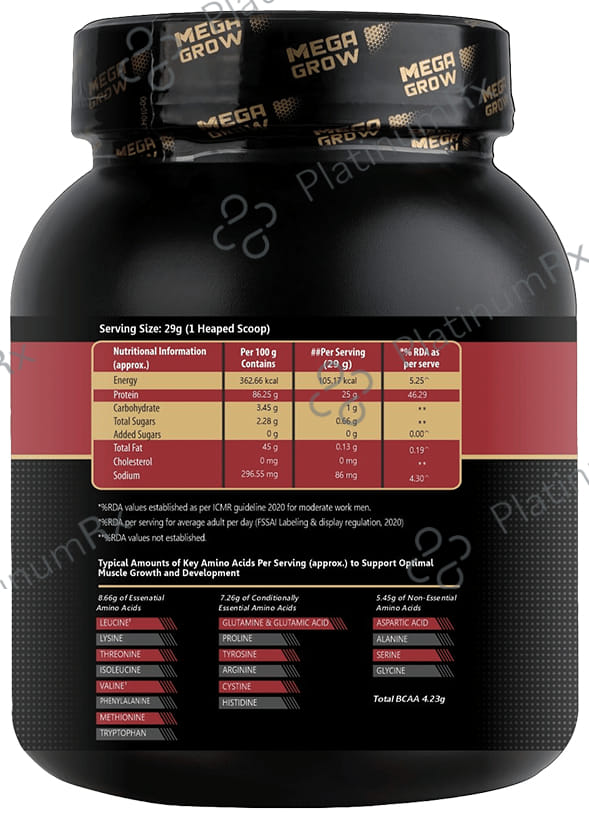 Megagrow Whey Protein Isolate Powder with Shaker Cookie and Cream
