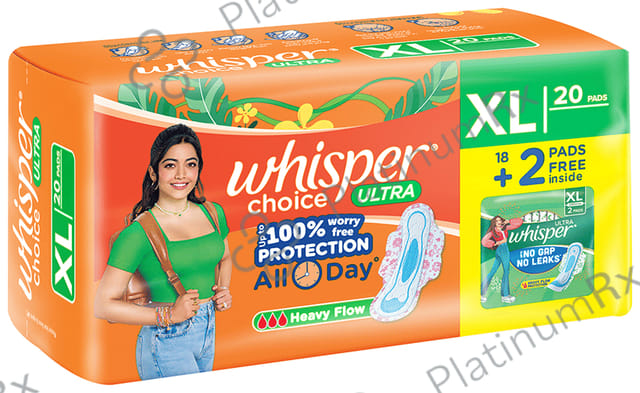 Whisper Choice Ultra Sanitary Pads XL 20 pads