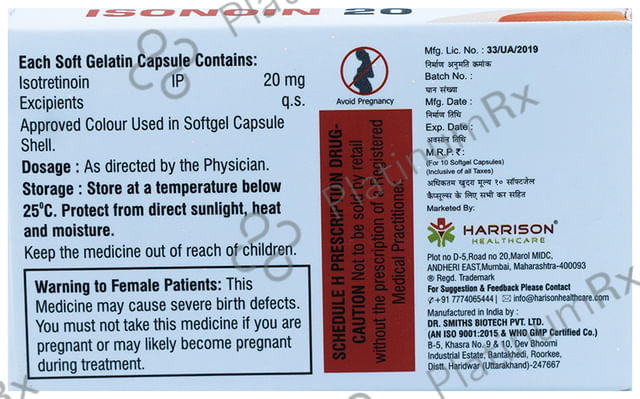 Isonoin 20 Soft Gelatin Capsule