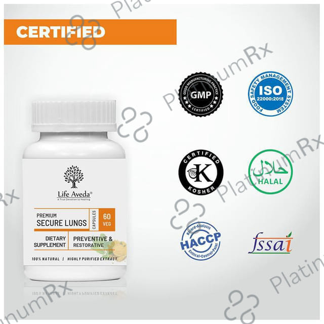Life Aveda Premium Secure Lungs Veg Capsule