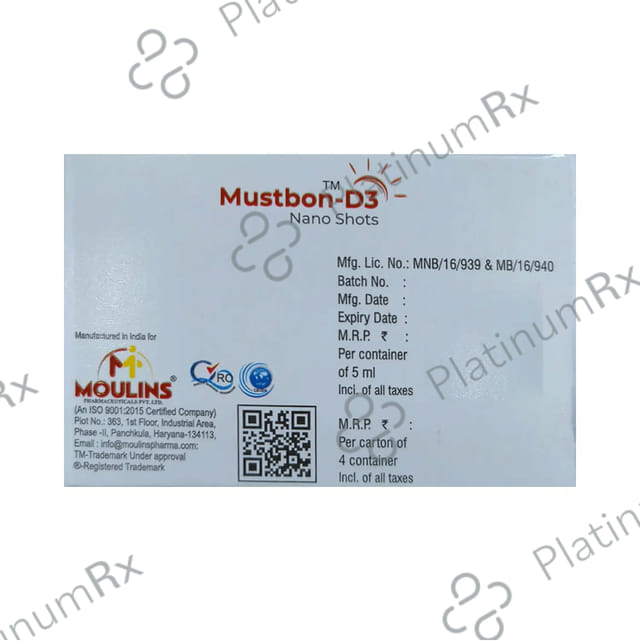 Mustbon D3 60000IU Cola No Added Sugar Oral Solution 4X5ml