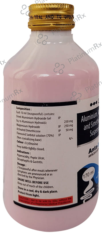 Anta Sour 250/50/250mg Mint Sugar Free Oral Suspension 170ml