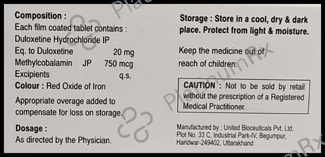 Sogeval M 20mg/750mcg Tablet