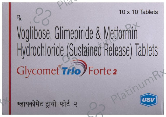 Glycomet Trio Forte 2/1000/0.2mg Tablet SR 10s