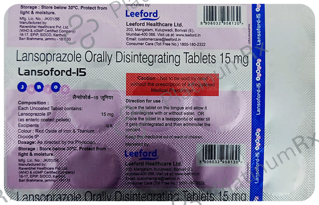 Lansoford 15mg Junior Tablet 15s