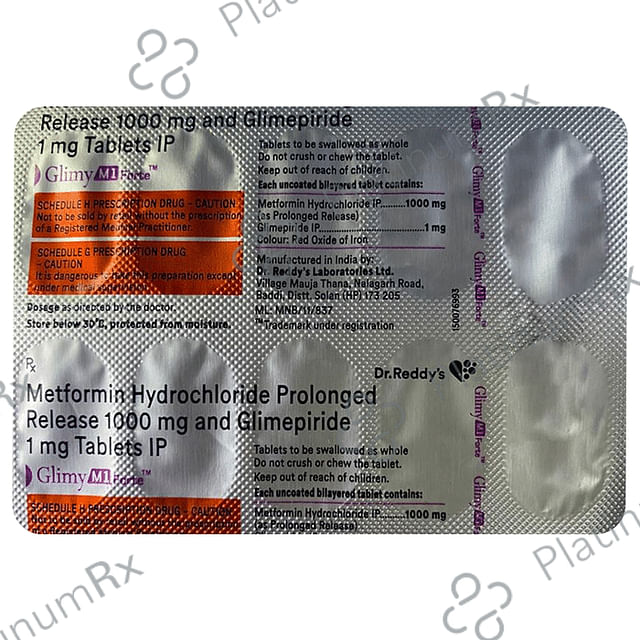 Glimy M1 Forte 1/1000mg Tablet PR 10s